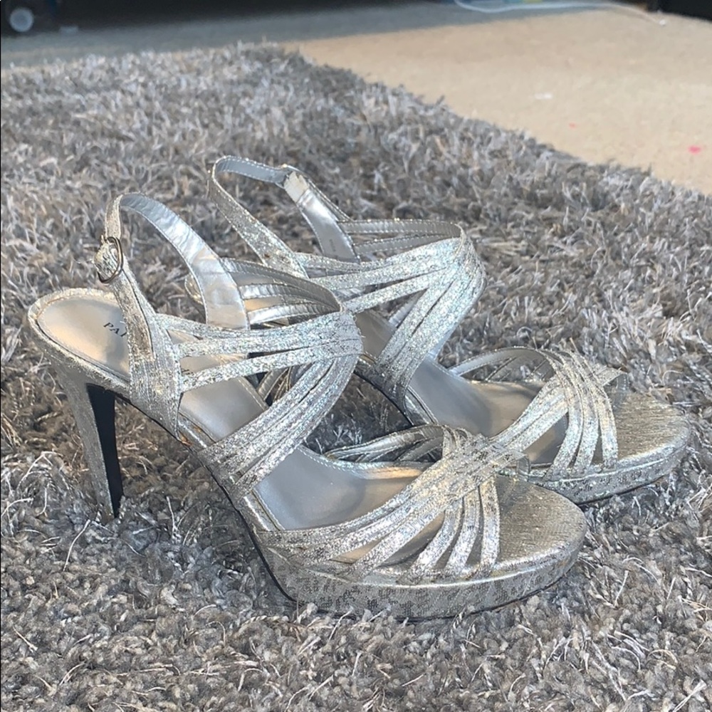 Beautiful Silver Strappy Heels